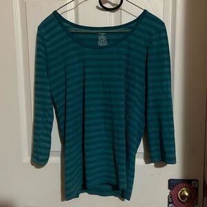 Teal Striped Shirt